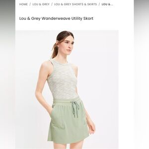 Lou & Grey Green Skort with Adjustable Waist